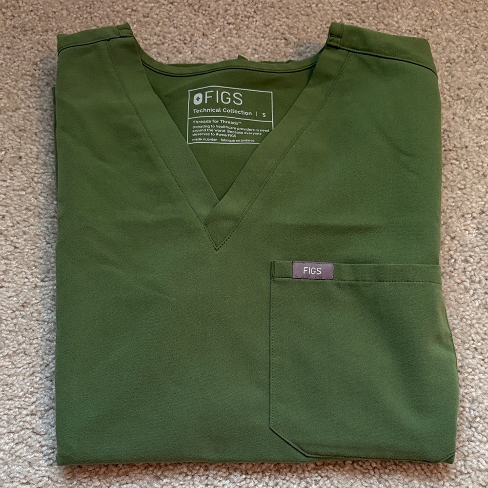 Figs Olive green Catarina one pocket Scrub Top